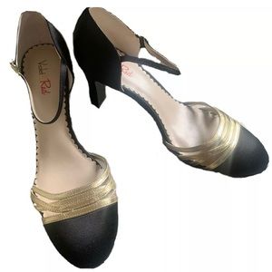 VIOLET&RED Black High Heel Shoes Satin Finish SZ10